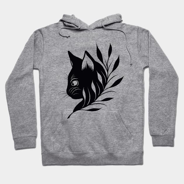 Black cat Hoodie by Adorline